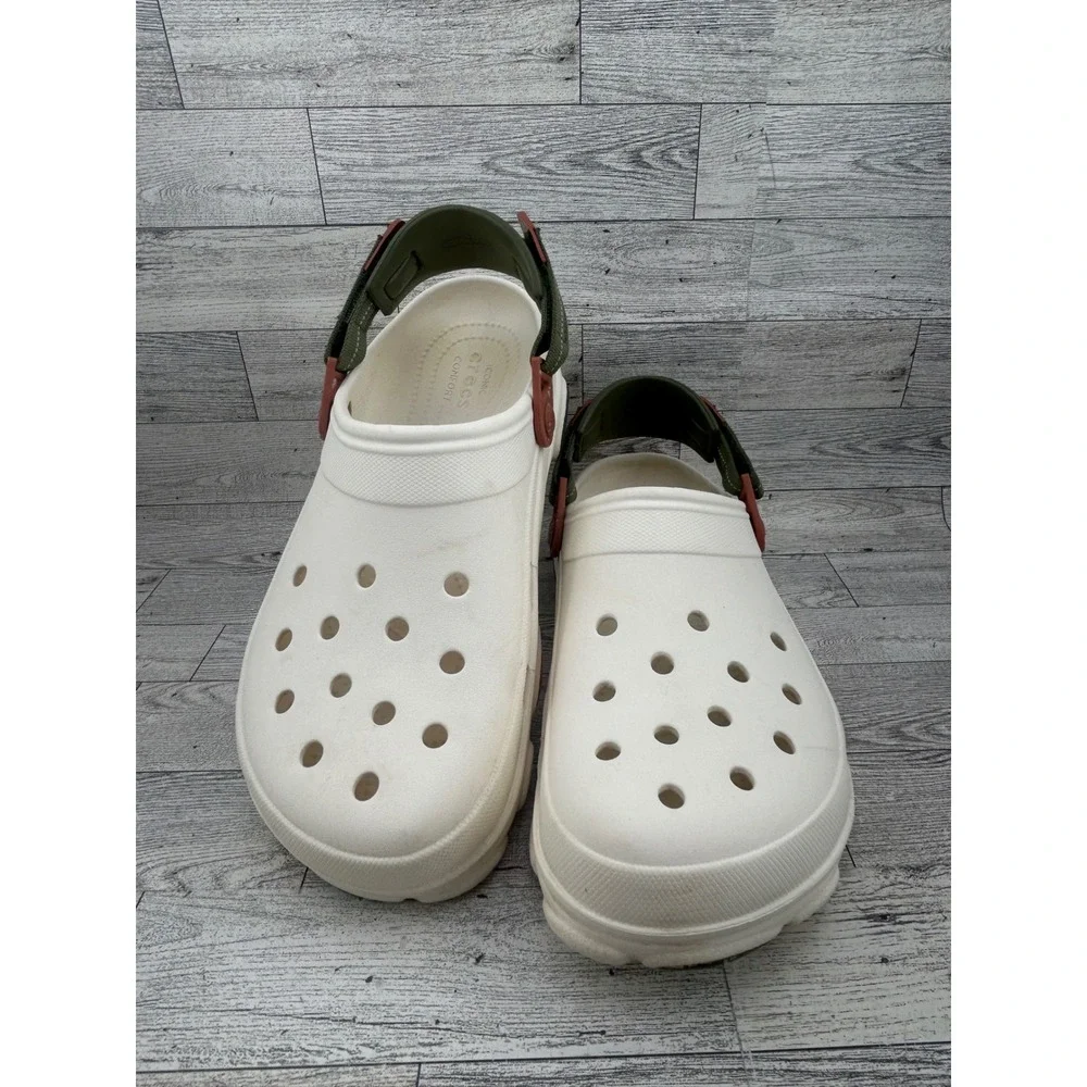 Crocs Classic All-Terrain Clogs Men 10‎ Women 12 Off White Olive Green Burgundy